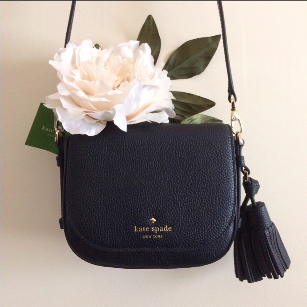 NEW Kate Spade Black Leather Crossbody Purse
